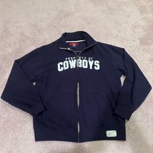 NFL Navy Blue Full-Zip Sweatshirt with 'Property of Cowboys' Chest Graphic